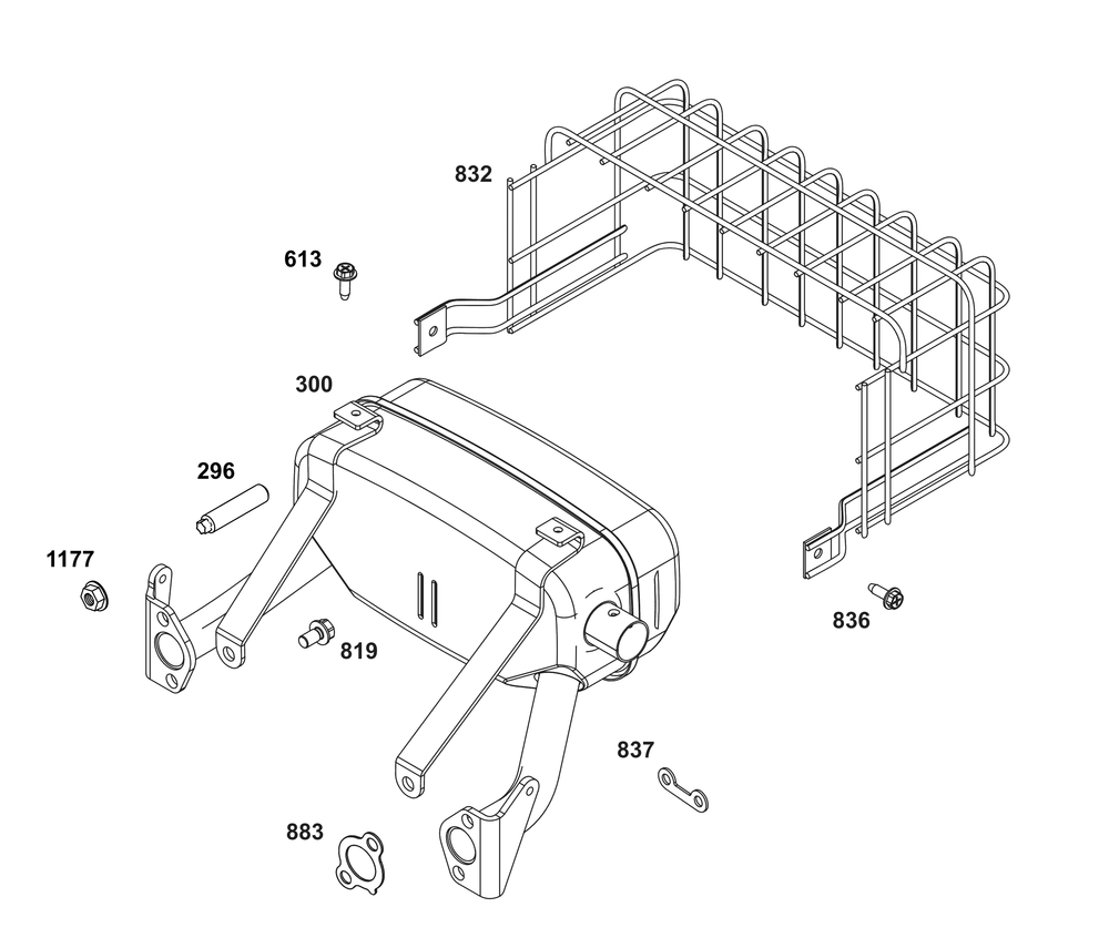 Exhaust Group Diagram and Parts List for 356447-0661-G1 200000 - 399999 Briggs and Stratton Engine